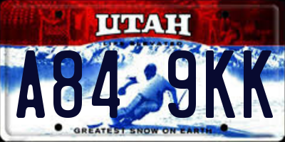 UT license plate A849KK