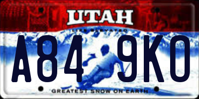 UT license plate A849KO