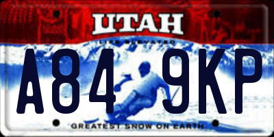 UT license plate A849KP