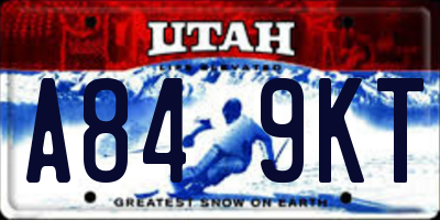 UT license plate A849KT