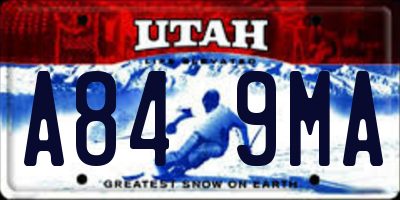 UT license plate A849MA