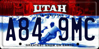 UT license plate A849MC