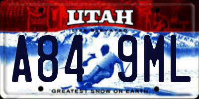 UT license plate A849ML