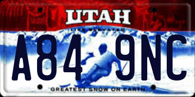 UT license plate A849NC