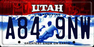 UT license plate A849NW