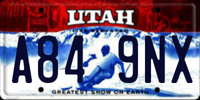UT license plate A849NX