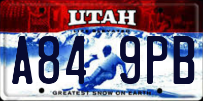UT license plate A849PB
