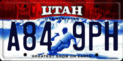 UT license plate A849PH
