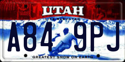 UT license plate A849PJ