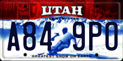UT license plate A849PO