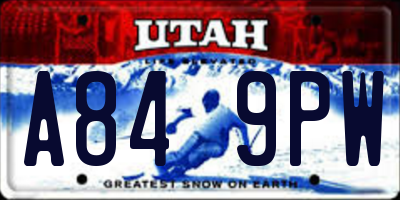 UT license plate A849PW
