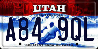 UT license plate A849QL