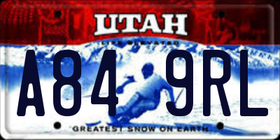 UT license plate A849RL