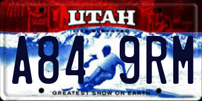 UT license plate A849RM