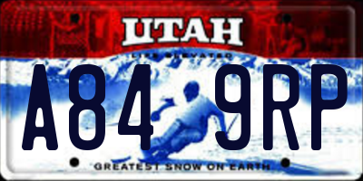 UT license plate A849RP