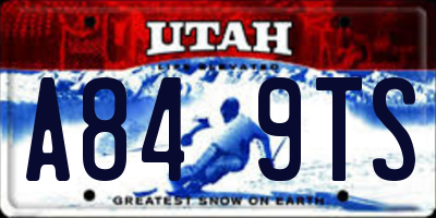 UT license plate A849TS