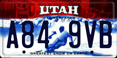 UT license plate A849VB