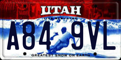 UT license plate A849VL