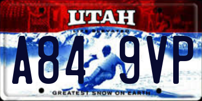 UT license plate A849VP