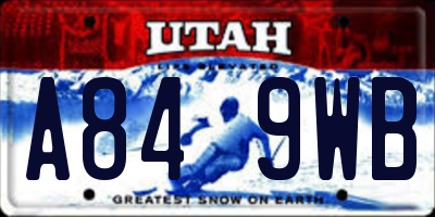 UT license plate A849WB