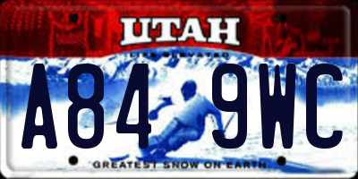 UT license plate A849WC
