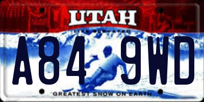 UT license plate A849WD