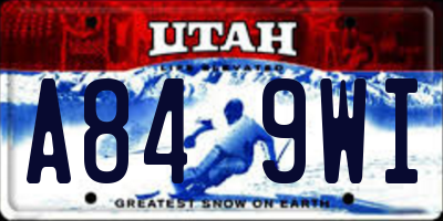 UT license plate A849WI