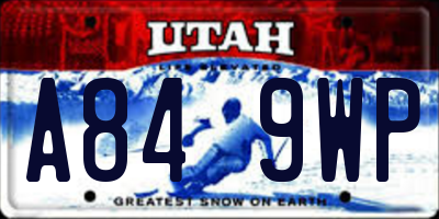 UT license plate A849WP