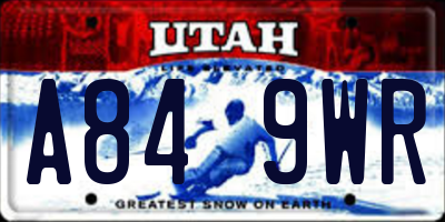 UT license plate A849WR