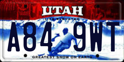 UT license plate A849WT