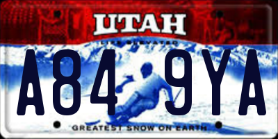 UT license plate A849YA
