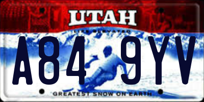 UT license plate A849YV
