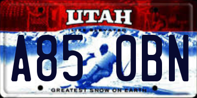 UT license plate A850BN