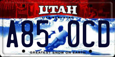 UT license plate A850CD