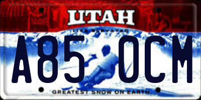 UT license plate A850CM