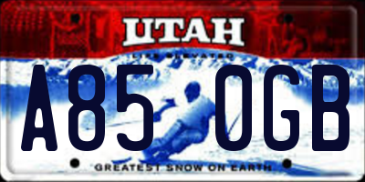 UT license plate A850GB