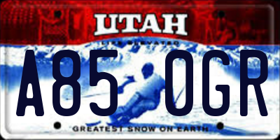 UT license plate A850GR