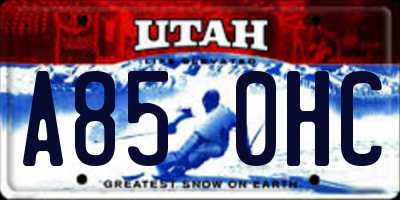 UT license plate A850HC