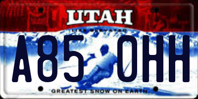 UT license plate A850HH