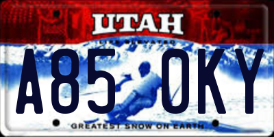 UT license plate A850KY