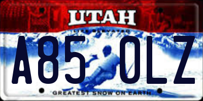 UT license plate A850LZ