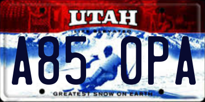UT license plate A850PA