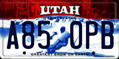 UT license plate A850PB