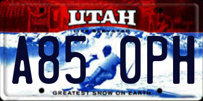 UT license plate A850PH