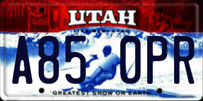 UT license plate A850PR