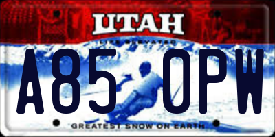 UT license plate A850PW