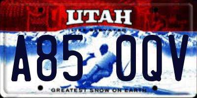 UT license plate A850QV