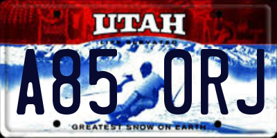 UT license plate A850RJ