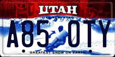 UT license plate A850TY