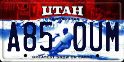 UT license plate A850UM